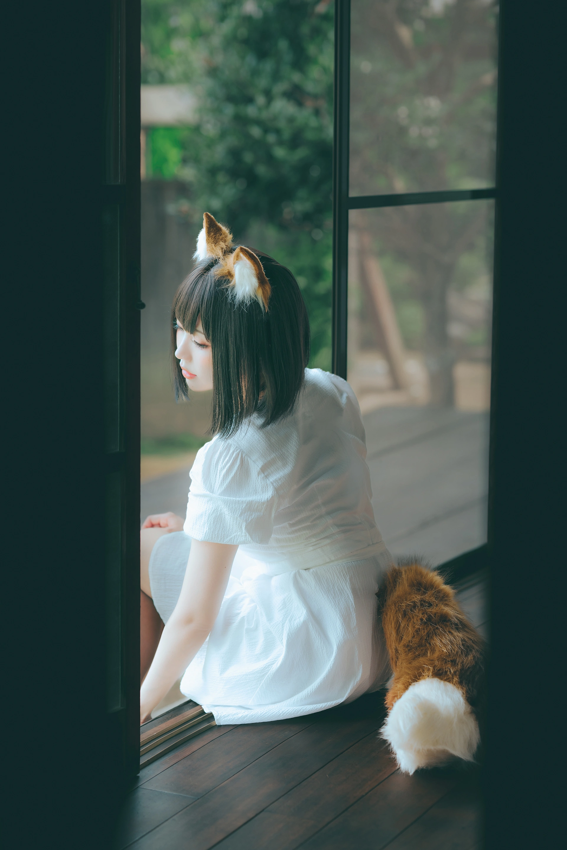 ElyEE子 - NO.116【寫真7月訂閱】B- Dongitsune ~White dress白洋裝狐少女 1